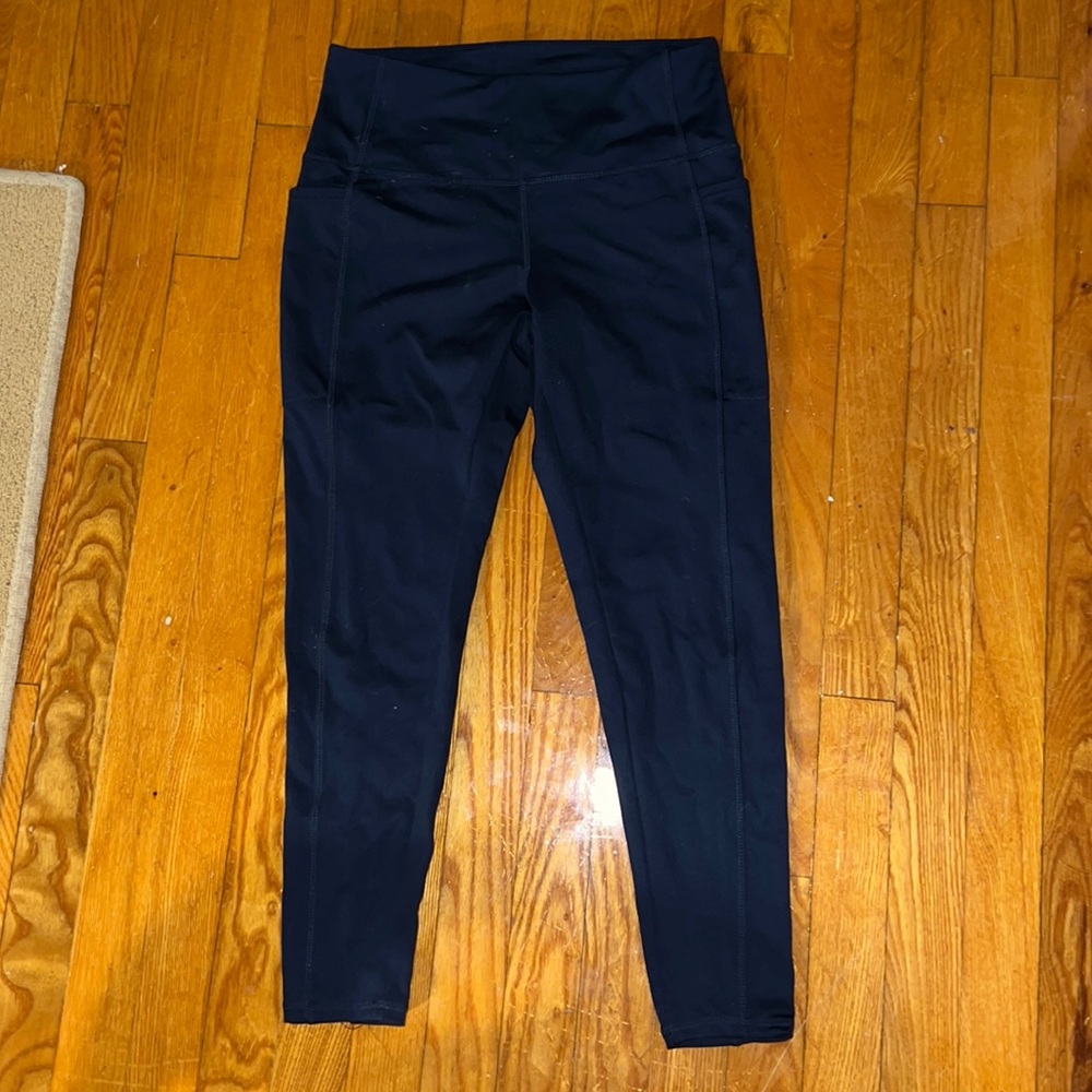 Danskin M navy blue leggings w/ side pockets